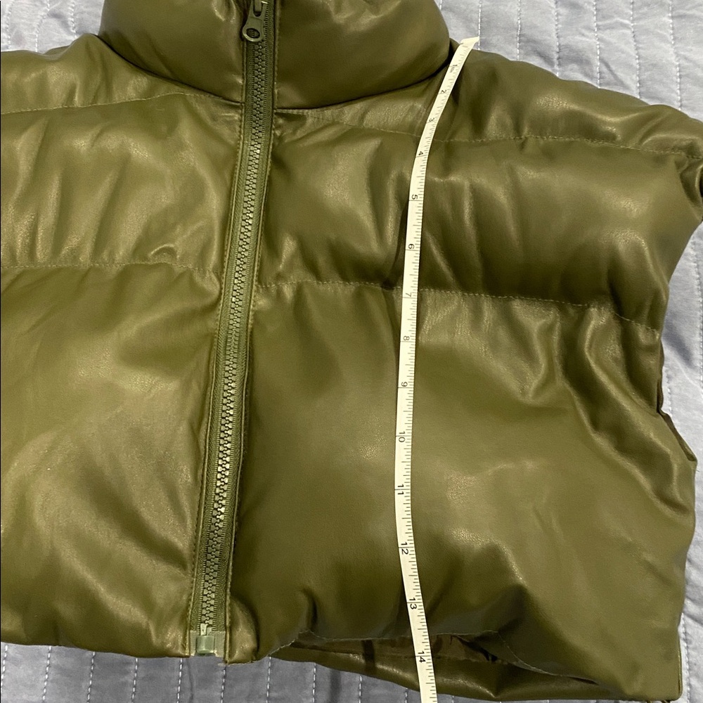 Olive Green Puffer Jacket - Picture 7 of 7